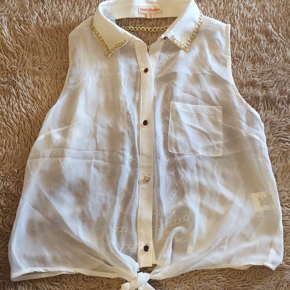 Polyester caged back blouse